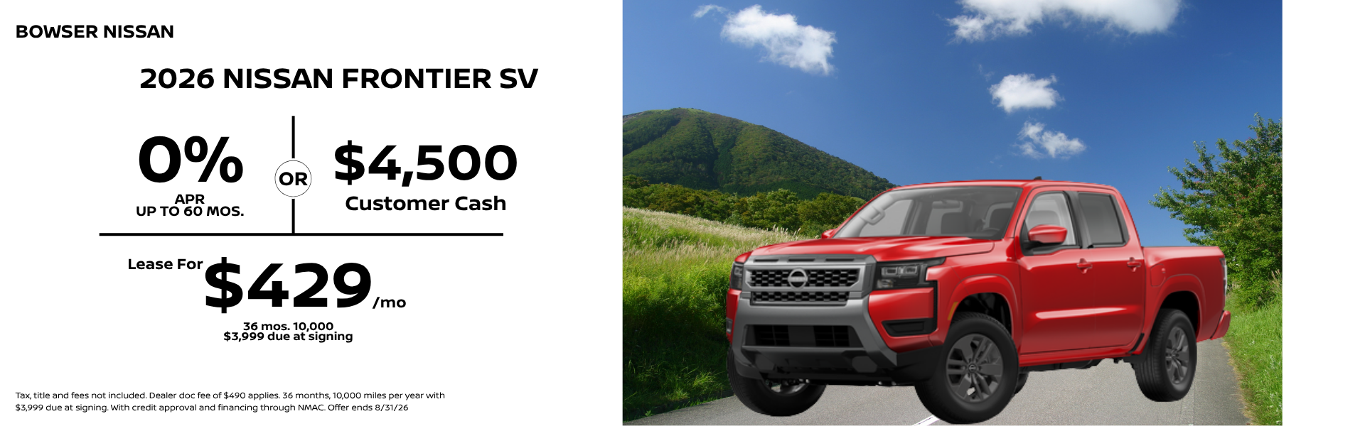2026 Nissan Frontier Offers