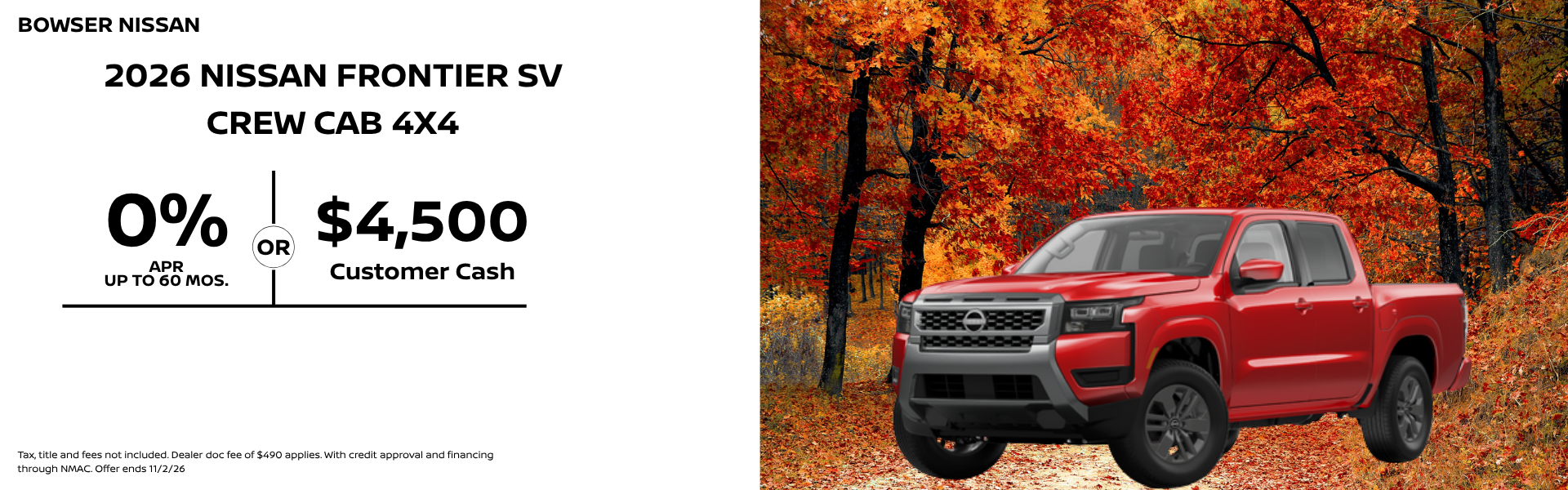 2026 Nissan Frontier offer