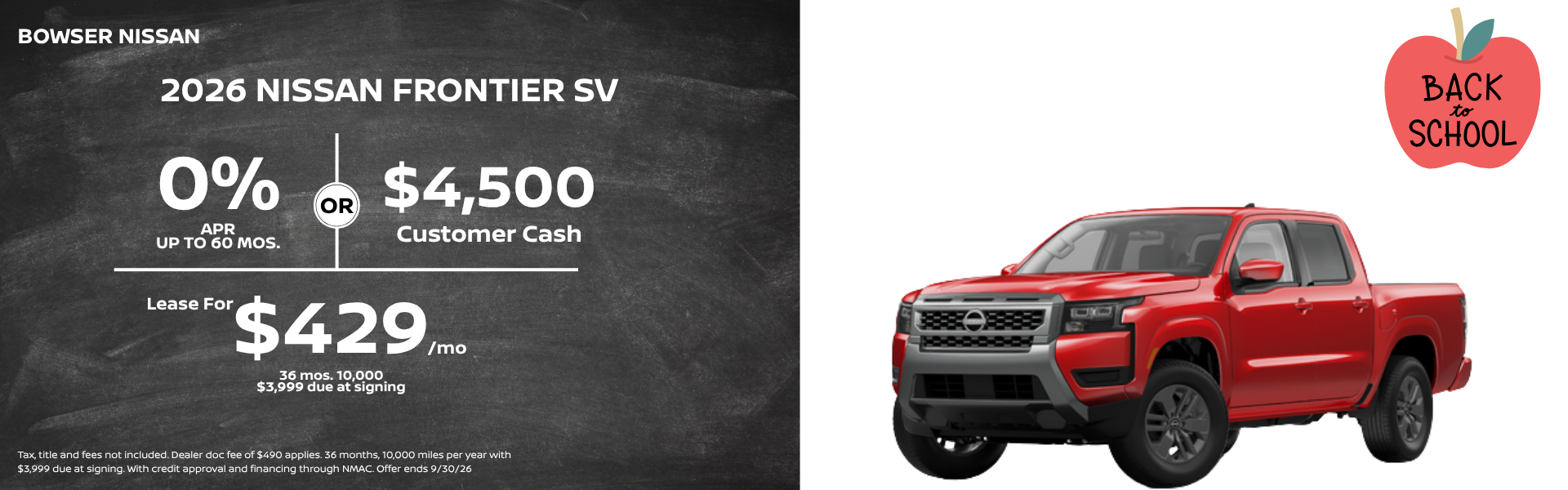 2026 Nissan Frontier SV Offers